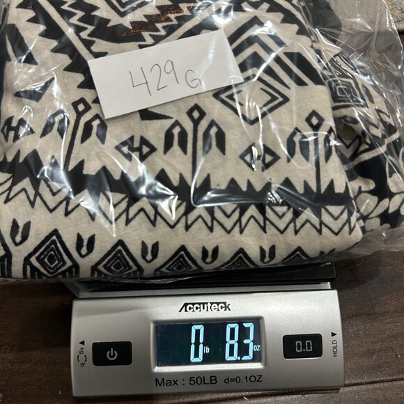 J Gee Boho Black & White Tribal Elastic Waist Asymmetrical Skirt Size L Flowy - Picture 9 of 9